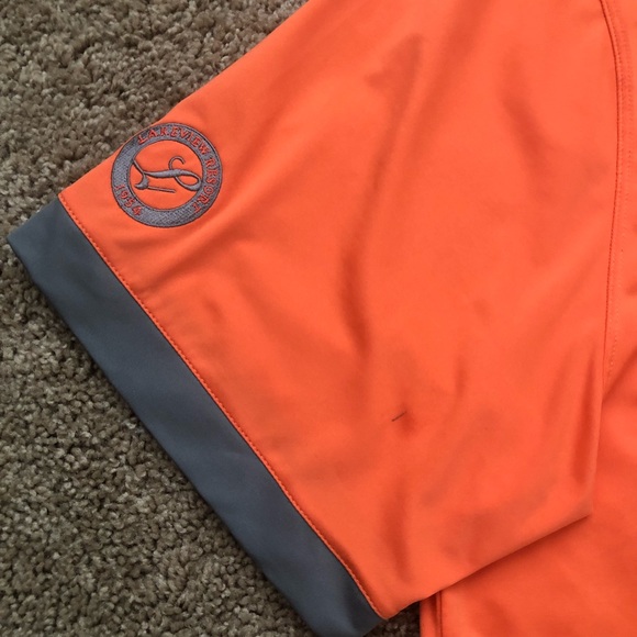 Nike Golf Tour Performance Polo Orange Gray XL - Picture 3 of 5
